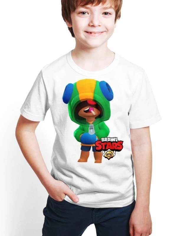 Brawl Stars - Leon - Dijital Baskılı Erkek Çocuk Beyaz T-shirt E-03