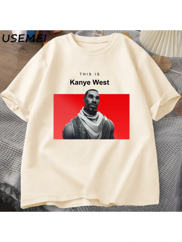 Bu kanyenin batı T Shirt nedensel pamuk kısa kollu Teekomik kanyenin Vintage T Shir 2845