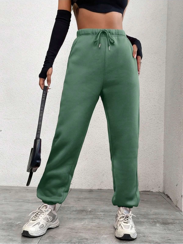 Büzgülü Bacaklı Elastik Bel İpli Kadın Jogger Pantolon