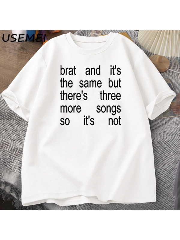 Charli XCX Brat ve It S Baskılı T-Shirt Kült Klasik T Shirt Kadın Erkek Moda Pamuk Kısa Kollu