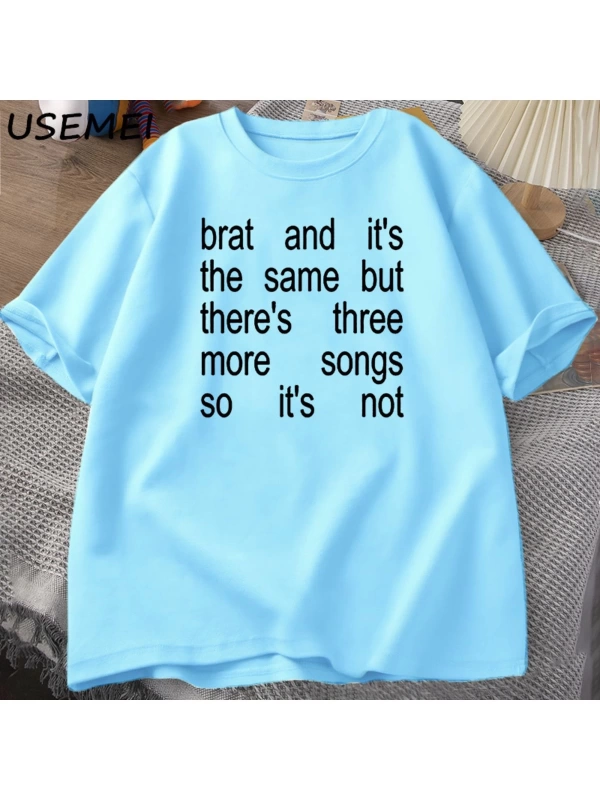 Charli XCX Brat ve It S Baskılı T-Shirt Kült Klasik T Shirt Kadın Erkek Moda Pamuk Kısa Kollu