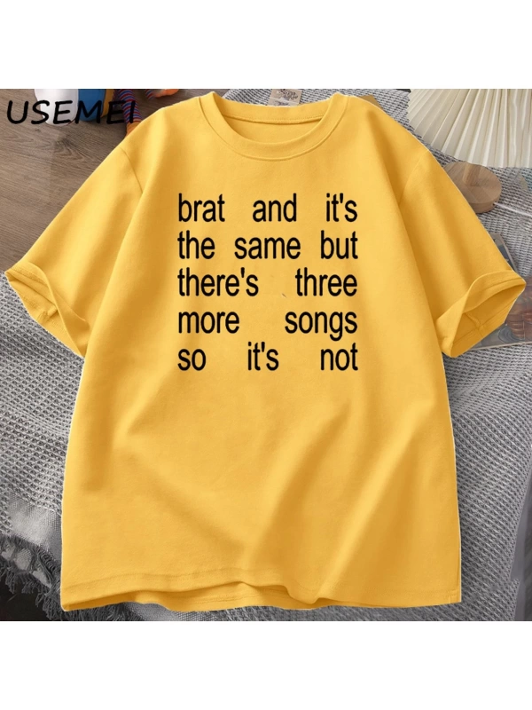 Charli XCX Brat ve It S Baskılı T-Shirt Kült Klasik T Shirt Kadın Erkek Moda Pamuk Kısa Kollu