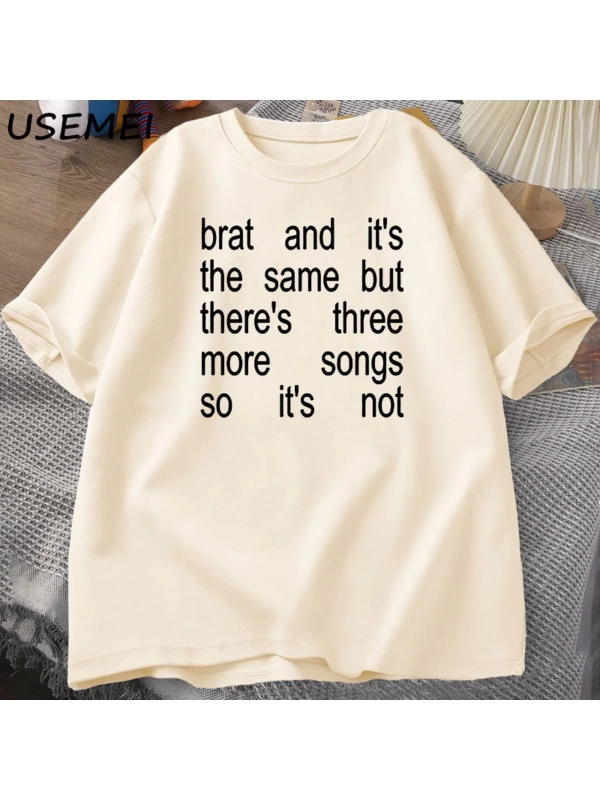 Charli XCX Brat ve It S Baskılı T-Shirt Kült Klasik T Shirt Kadın Erkek Moda Pamuk Kısa Kollu
