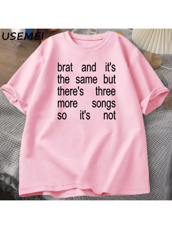 Charli XCX Brat ve It S Baskılı T-Shirt Kült Klasik T Shirt Kadın Erkek Moda Pamuk Kısa Kollu