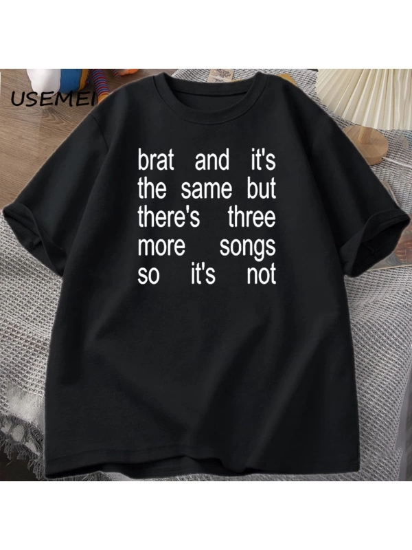 Charli XCX Brat ve It S Baskılı T-Shirt Kült Klasik T Shirt Kadın Erkek Moda Pamuk Kısa Kollu