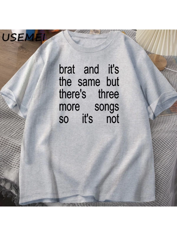 Charli XCX Brat ve It S Baskılı T-Shirt Kült Klasik T Shirt Kadın Erkek Moda Pamuk Kısa Kollu