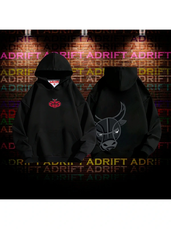 Chicago Bulls Tasarım Baskılı Kapüşonlu Sweatshirt Hoodie Model3 Siyah