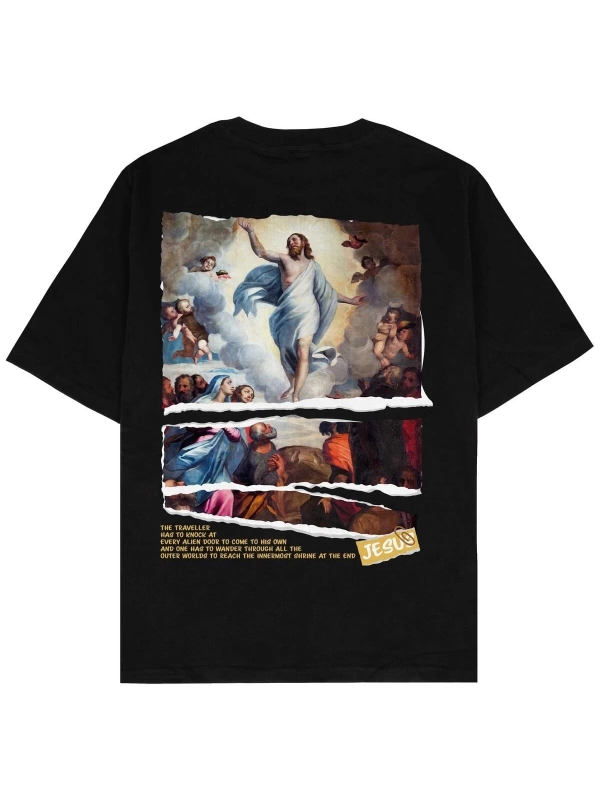 Christ Siyah Oversize Unisex T-shirt