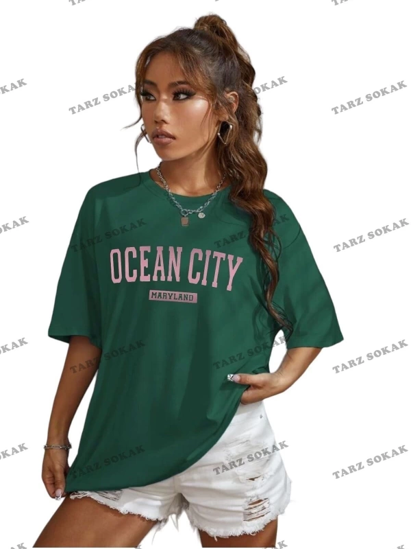 Cıty Baskılı Oversize Unisex Tişört