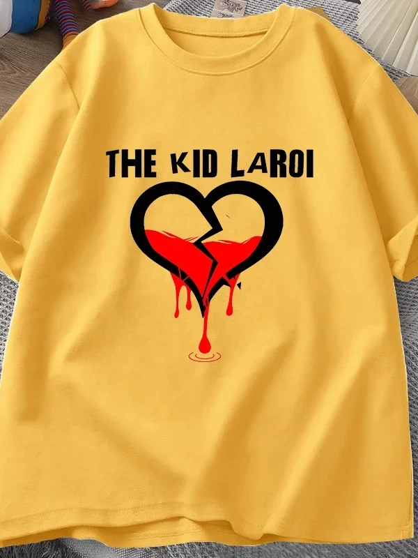 Çocuk Laroi T shirt pamuk kısa kollu O boyun Tshirt erkekler Streetwear boy T-shirt erkek kıs 3067