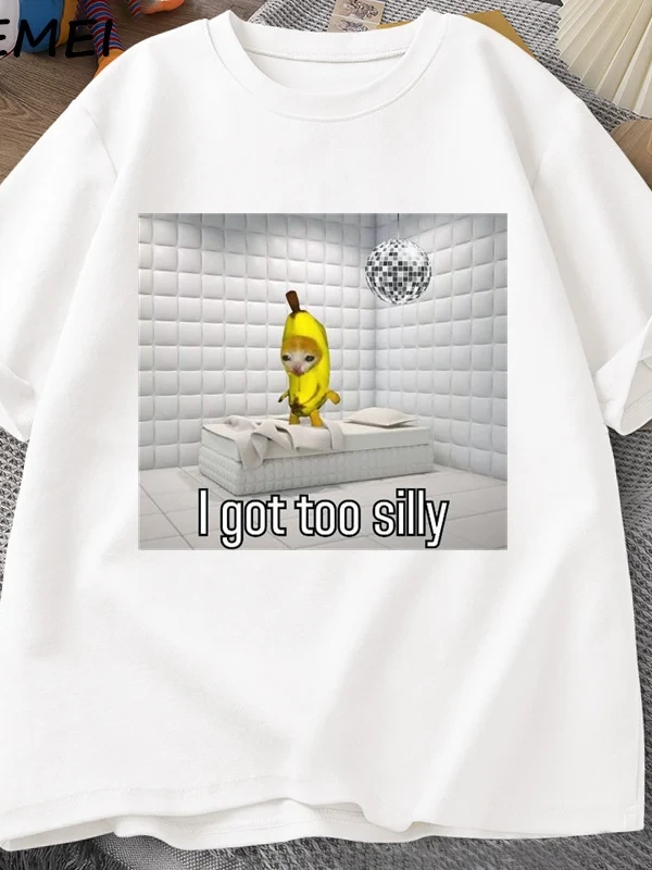 Çok Aptal Var T Shirt Uyandırma Yasası Aptal Ağlayan Muz Üzgün Kedi Meme T-shirt Erkek Komik  2996