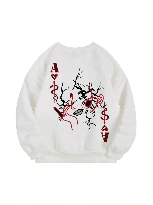 Coke serisi Letter & Figure Graphic Pullover