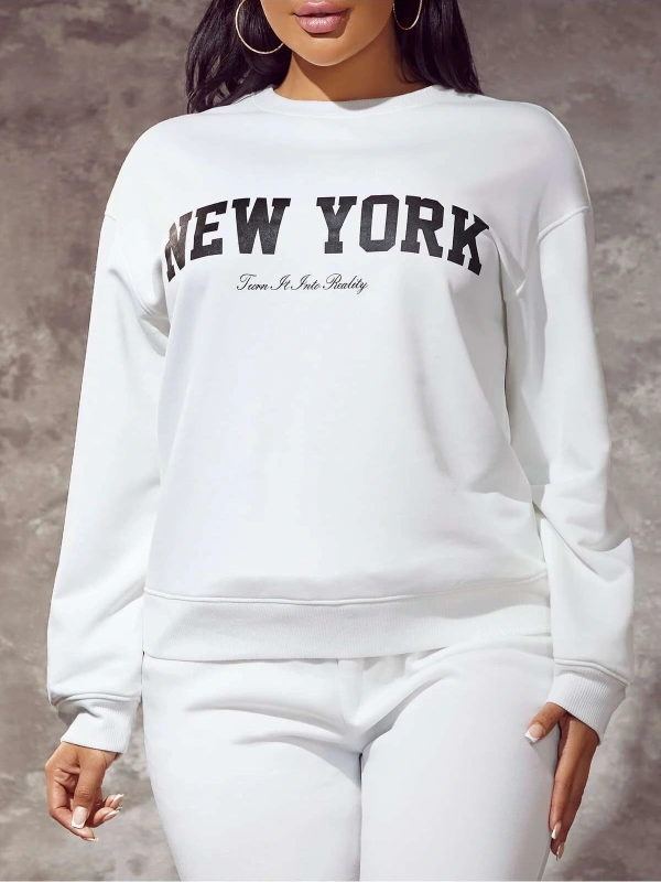 Coke serisi SXY Letter Graphic Drop Shoulder Sweatshirt