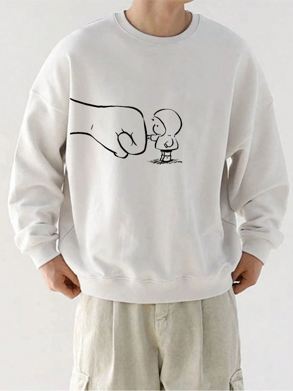 Coko serisi Cartoon Graphic Drop Shoulder Sweatshirt