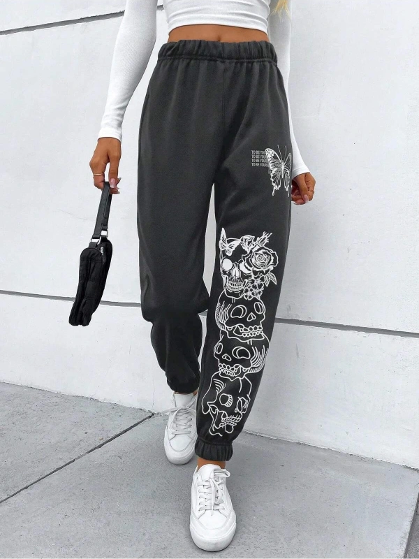 Coolane Butterfly & Skull Print 4 Mevsim Eşofman