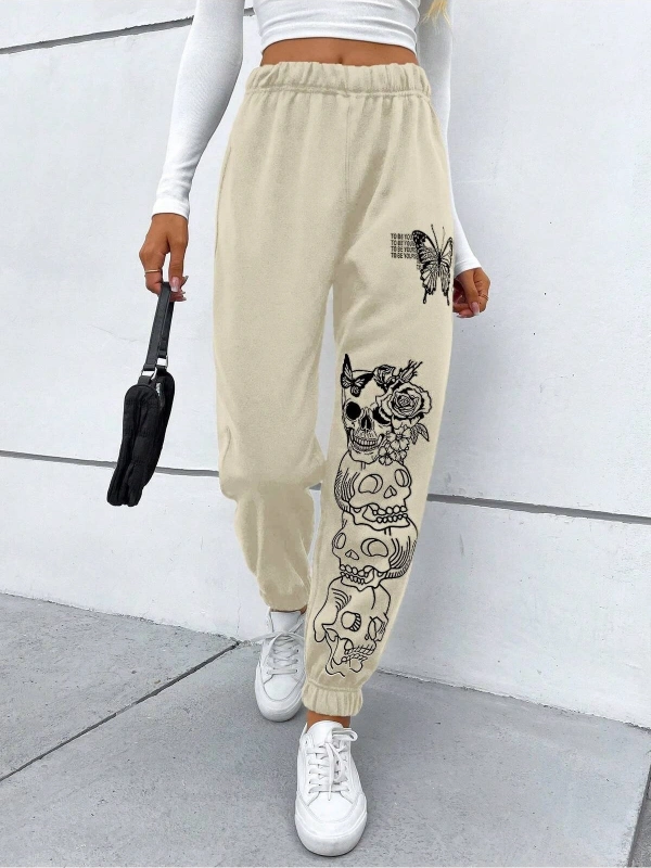 Coolane Butterfly & Skull Print 4 Mevsim Eşofman