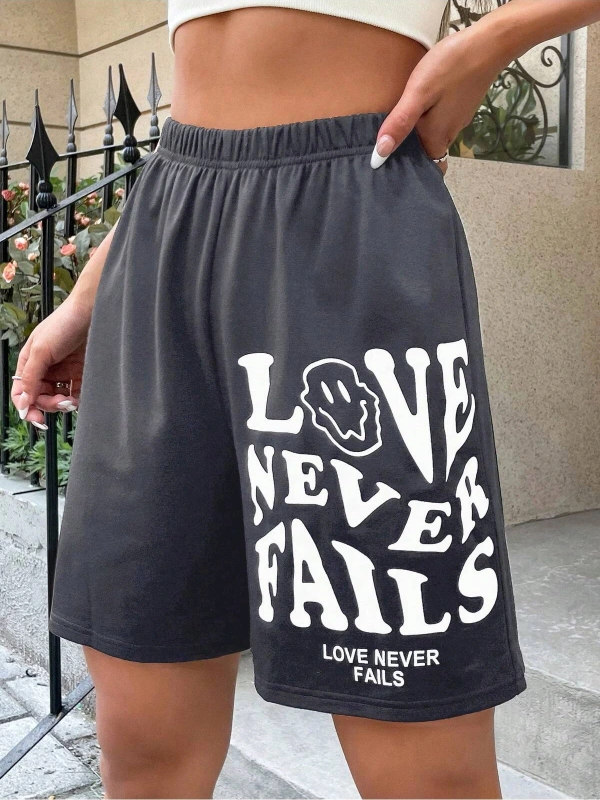 Coolane Slogan & Cartoon Graphic Şort