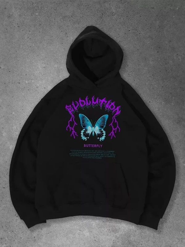 Cupla Unisex Butterfly Sweatshirt Siyah