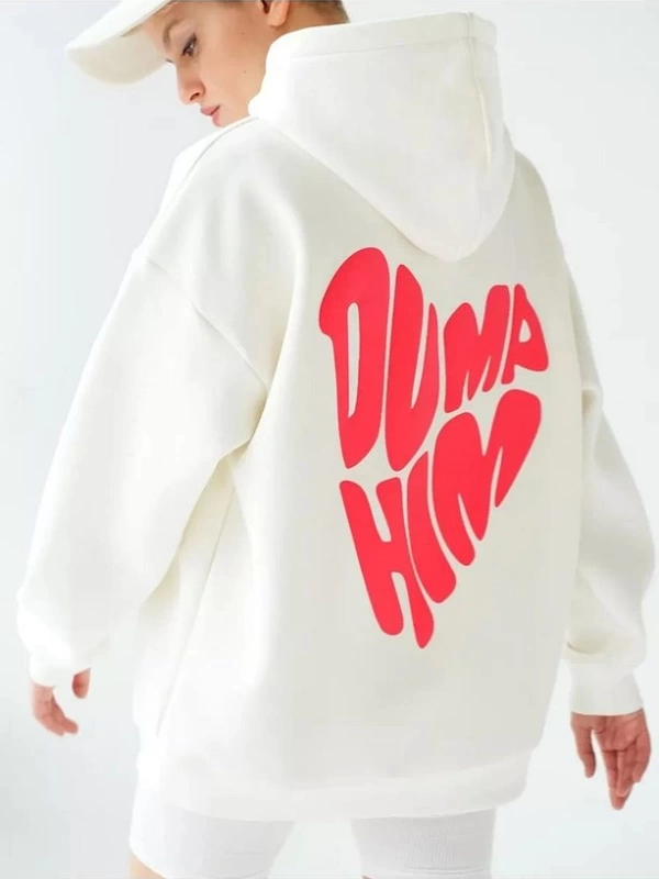 Cupla Unisex Dump Him Sweatshirt Beyaz