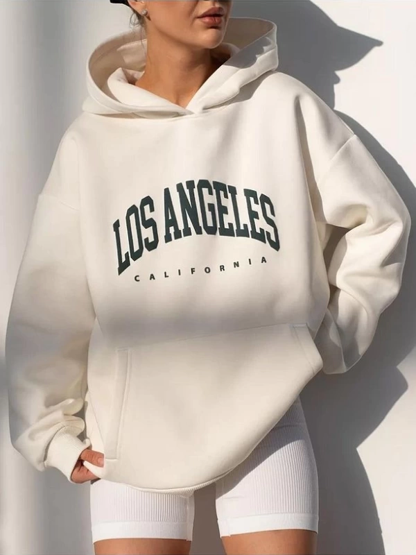 Cupla Unisex Los Angeles Sweatshirt Beyaz