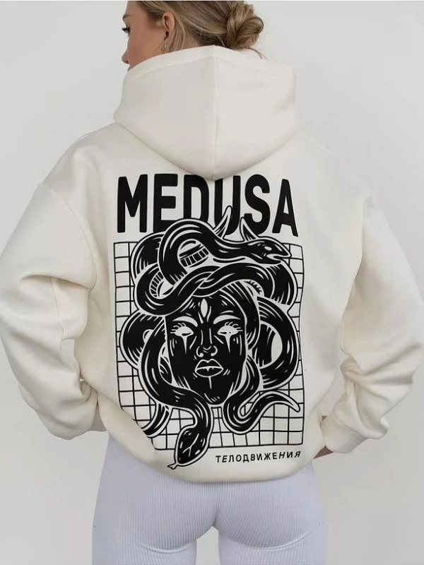 Cupla Unisex Medusa Sweatshirt Beyaz