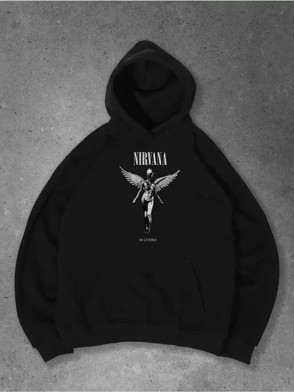 Cupla Unisex Nirvana in Utero Sweatshirt Siyah