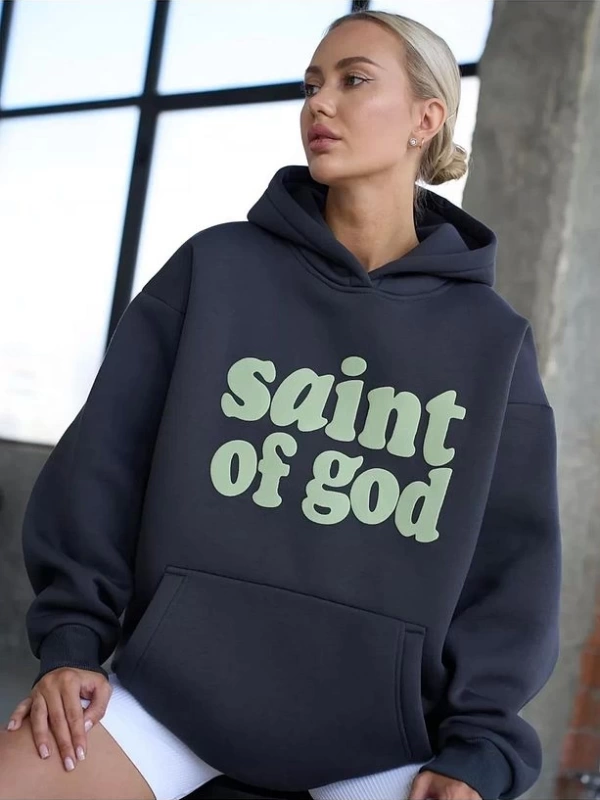 Cupla Unisex Saint of God Sweatshirt Gri