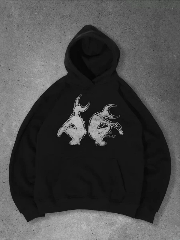 Cupla Unisex Satans Sweatshirt Siyah