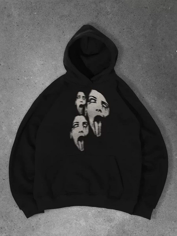 Cupla Unisex Triple Scream Sweatshirt Siyah