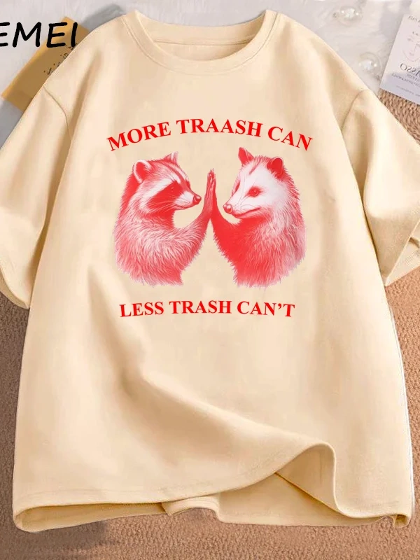 Daha fazla çöp tenekesi daha az çöp tenekesi t T-shirt pamuk boy erkek giyim grafik Tees Unis 3002