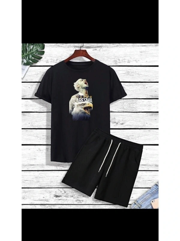 deep & qaiser QUARESMAAA BASKILI SİYAH KOMBİN QQUARESMAA