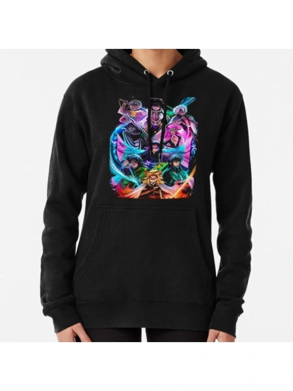 Demon Slayer Kapşonlu Hoodie 667 15384 Siyah