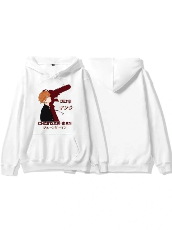 Denji Anime Tişörtü Testere Adam Manga 14993 Beyaz