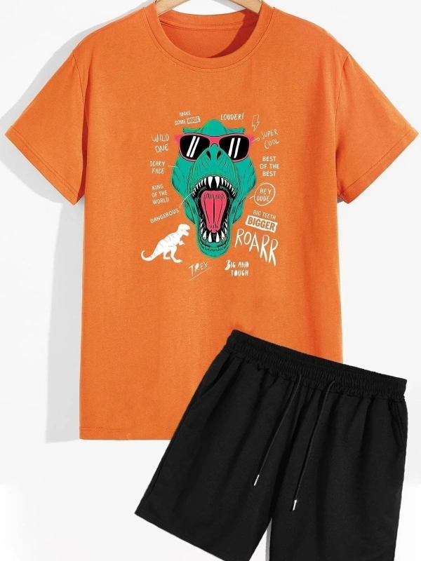 Dinazor Baskılı Şort T-shirt Eşofman Takımı DİNAZOR(BASKIÖN)