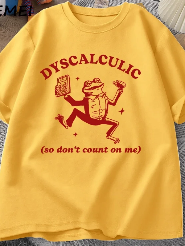 Discalculic yani bana güvenmeyin T-shirt erkekler komik discalculia kurbağa T Shirt aptal Vin 3080
