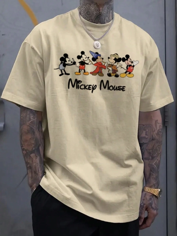 Disney Disney Collab Mickey Mouse & Friends Çizgi Film Baskılı Rahat Kısa Kollu Tişört Erkekl