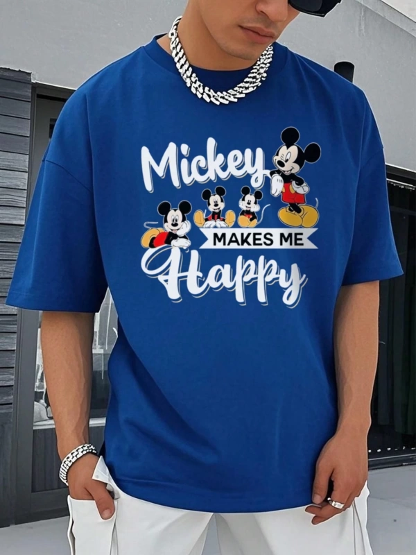 Disney Disney Collab Mickey Mouse & Friends Erkek Günlük Karikatür Baskılı Kısa Kollu Tişört,