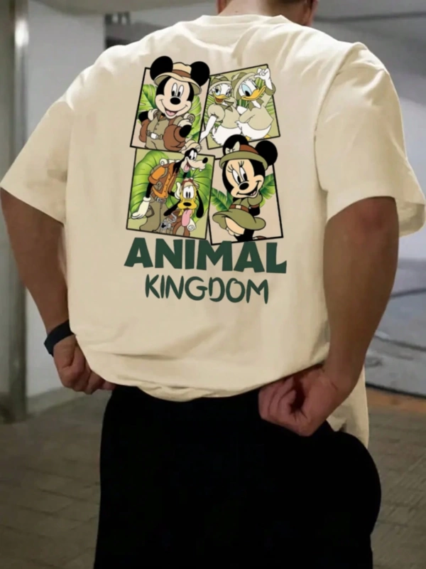 Disney Disney Mickey Mouse Collab Erkek Günlük Karikatür Baskılı Kısa Kollu Tişört, Yaz