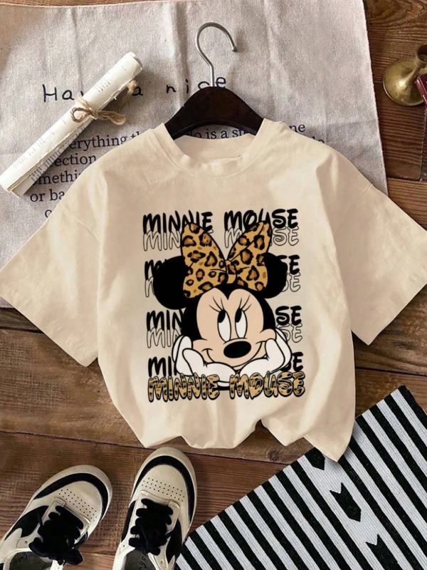 Disney Kadın Yaz Basit Sevimli Disney Çizgi Film Karakteri Minnie Bas
