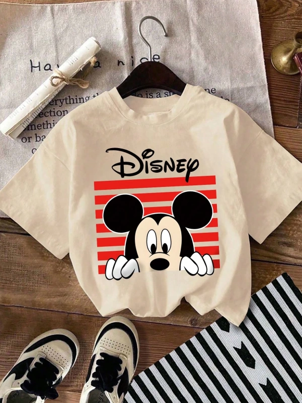 Disney Kadın Yaz Basit Sevimli Disney Çizgi Film Karakteri Minnie Mou