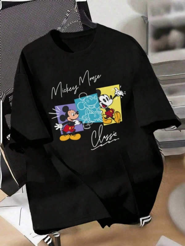 Disney Kadın Yaz Rahat Basit Sevimli Disney Karikatür Mickey Mouse Ba