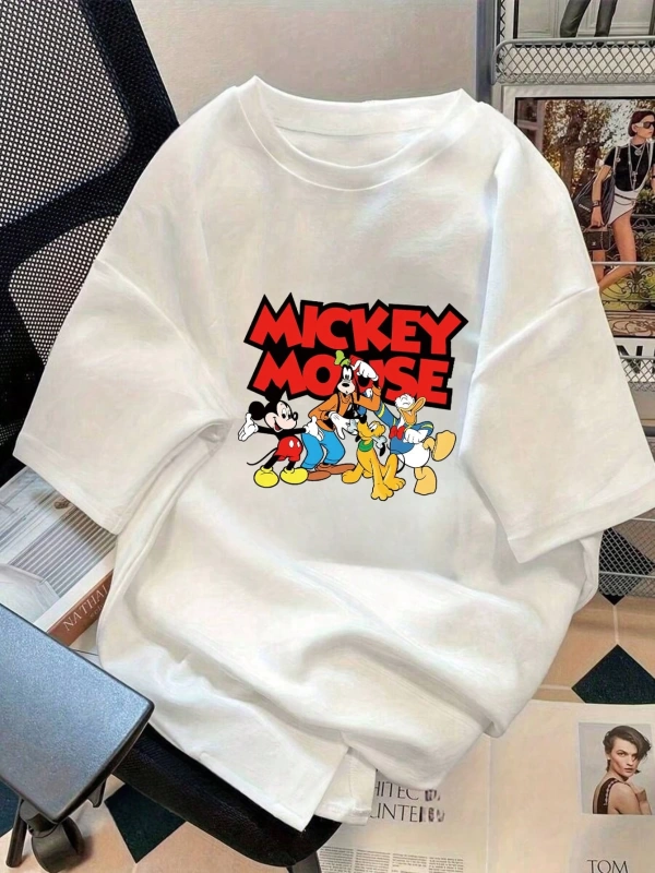 Disney Kadınlar için Basit ve Sevimli Disney Karikatür Mickey Mouse Baskıl