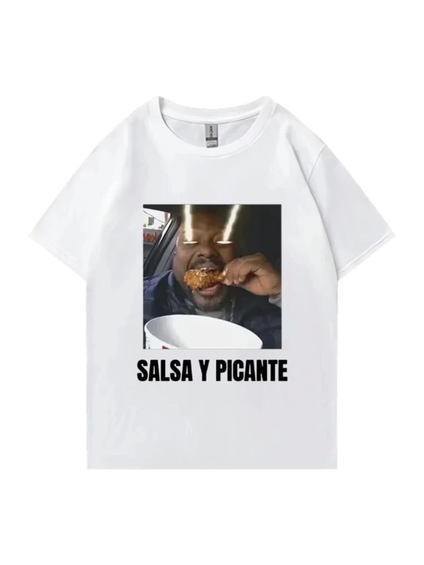 Don Pollo Salsa Y Picante komik grafik t shirt erkek kadın klasik punk Tee boy kısa kollu rah