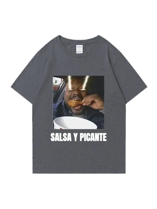 Don Pollo Salsa Y Picante komik grafik t shirt erkek kadın klasik punk Tee boy kısa kollu rah