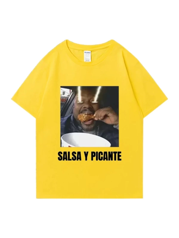 Don Pollo Salsa Y Picante komik grafik t shirt erkek kadın klasik punk Tee boy kısa kollu rah