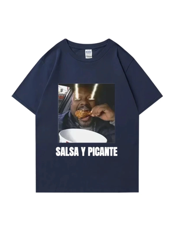 Don Pollo Salsa Y Picante komik grafik t shirt erkek kadın klasik punk Tee boy kısa kollu rah