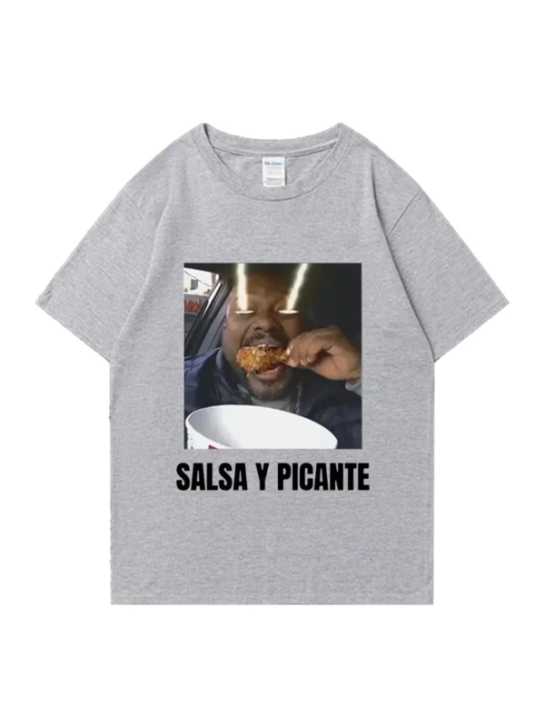 Don Pollo Salsa Y Picante komik grafik t shirt erkek kadın klasik punk Tee boy kısa kollu rah
