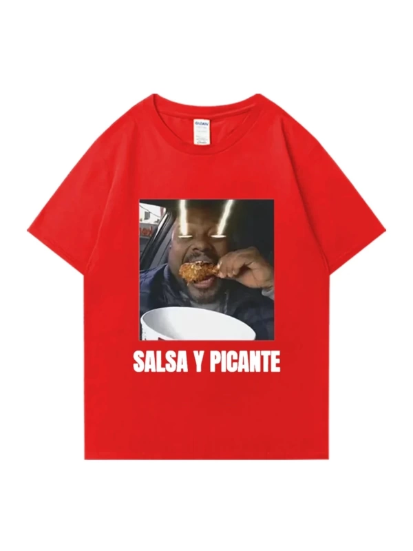 Don Pollo Salsa Y Picante komik grafik t shirt erkek kadın klasik punk Tee boy kısa kollu rah