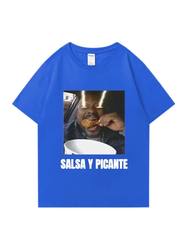 Don Pollo Salsa Y Picante komik grafik t shirt erkek kadın klasik punk Tee boy kısa kollu rah