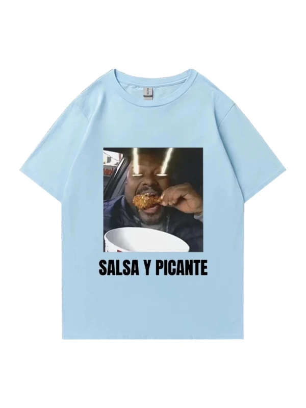 Don Pollo Salsa Y Picante komik grafik t shirt erkek kadın klasik punk Tee boy kısa kollu rah